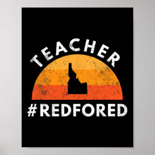 Teacher Red For Ed Idaho Public Education 3  Poster