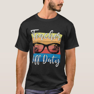 Teacher Relax Vintage Retro Spring Beach Palm Tree T-Shirt