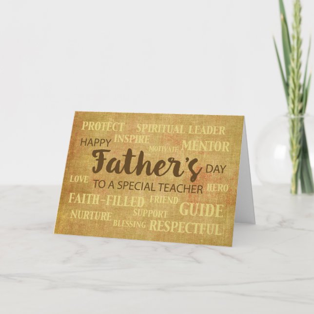 Teacher Religious Father's Day Qualities Card (Front)