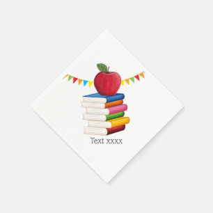 teacher retirement , Apple, teacher retiring Napkin