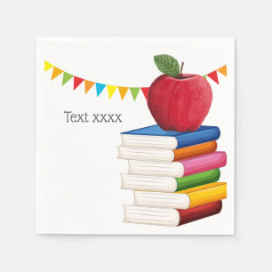 teacher retirement , Apple, teacher retiring Napkin