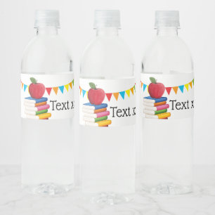 teacher retirement , Apple, teacher retiring Water Bottle Label
