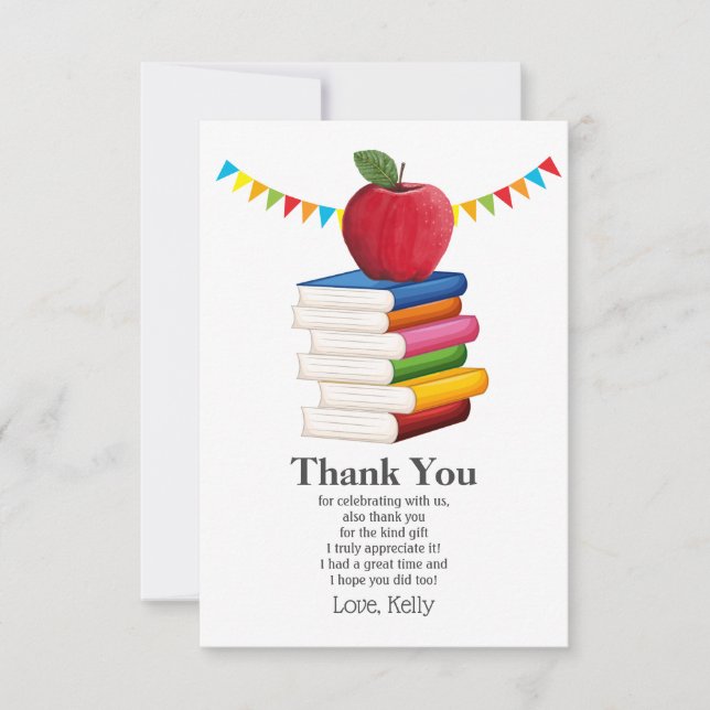 teacher retirement , Apple, teacher thank you Invitation (Front)