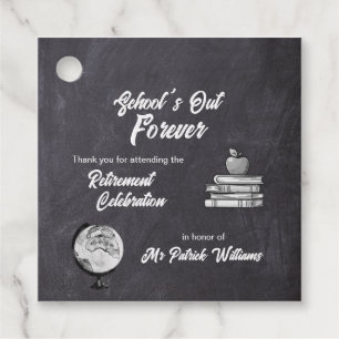 Teacher Retirement Chalk Blackboard Nostalgic Favour Tags