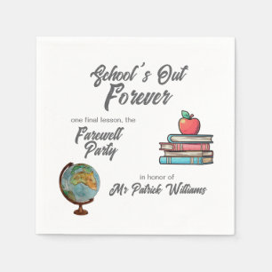 Teacher Retirement Colourful Nostalgic Classic Napkin