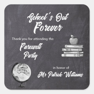 Teacher Retirement Farewell Blackboard Nostalgic  Square Sticker