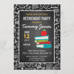 Teacher Retirement Invitation blackboard