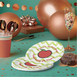 Teacher Retirement Red Apple Custom Paper Plate
