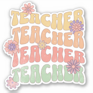 Teacher retro style text design