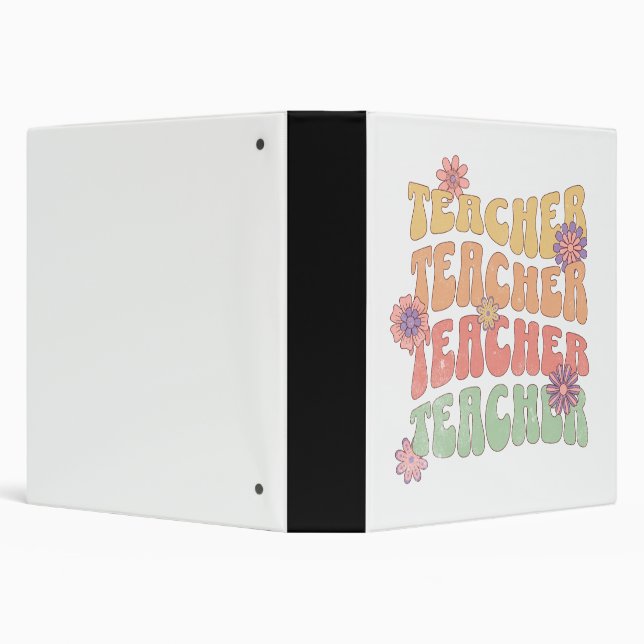 Teacher retro style text design binder (Background)