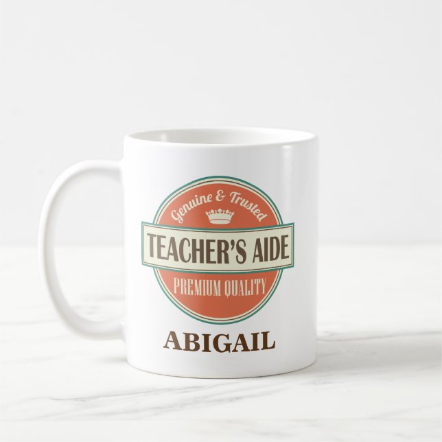 Teacher’s Aide Personalized Office Mug Gift (Left)