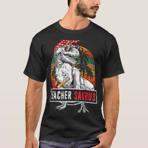 Teacher Saurus 100 Days Of School Dinosaur T Rex T-Shirt