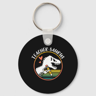 Teacher-saurus Funny Dinosaur Teacher Design T-rex Keychain