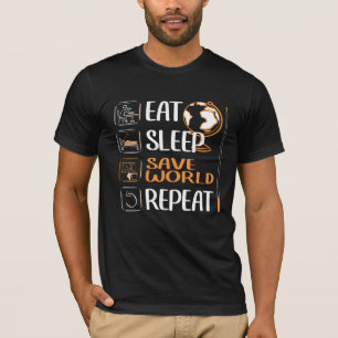 Teacher saves World. School, Lesson, Teaching T-Shirt