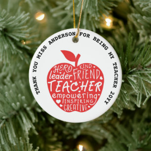 TEACHER SAYINGS QUOTES Personalized Gift Under 20 Ceramic Ornament