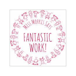 Teacher Says Fantastic Work Personalized Stamp