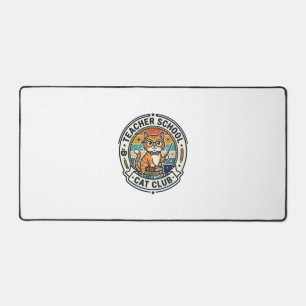 Teacher School Cat Cute Kitty Design - Teacher Sch Desk Mat