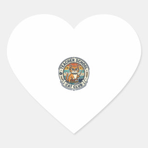 Teacher School Cat Cute Kitty Design - Teacher Sch Heart Sticker