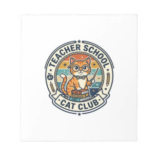 Teacher School Cat Cute Kitty Design - Teacher Sch Notepad