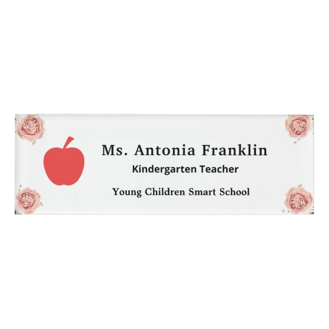Teacher School Employee Business Staff  Logo Name Tag (Front)