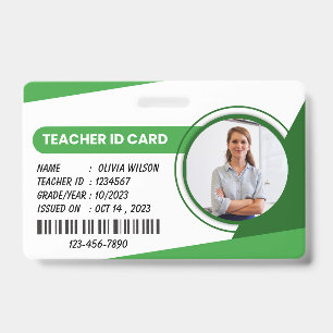 Teacher School Staff Photo ID Badge