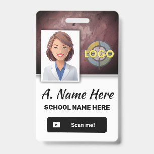 Teacher & School Staff Photo ID Hospital Logo Badge