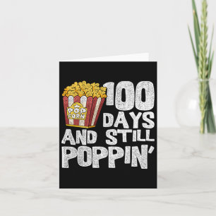Teacher School Student Popcorn 100 Days Of School Card