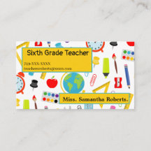 Teacher School Supplies Pattern