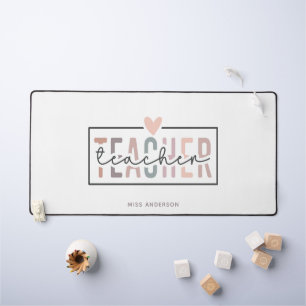 Teacher Script Typography Modern Personalized Name Desk Mat
