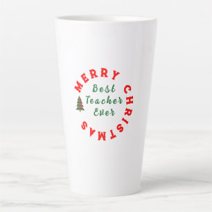 Teacher Simple Christmas Thank You Rainbow Gift Latte Mug