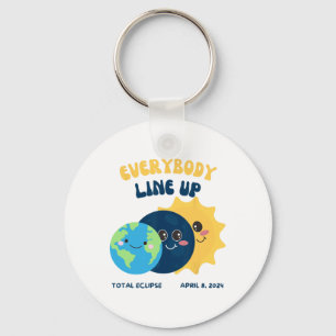 Teacher Solar Eclipse April 8 2024 Cute Earth Sun Keychain