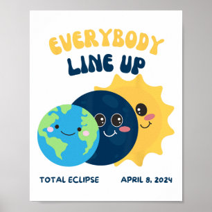 Teacher Solar Eclipse April 8 2024 Cute Earth Sun Poster