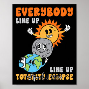 Teacher Solar Eclipse April 8 2024 Funny Cute Eart Poster