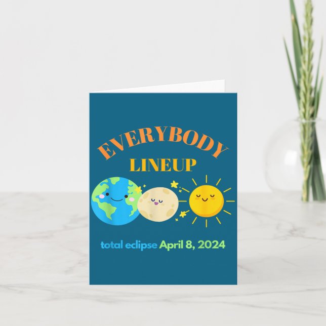 Teacher Solar Eclipse April 8 Illustration Card (Front)