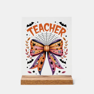 Teacher Spooky Halloween Acrylic Sign