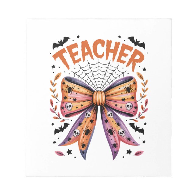 Teacher Spooky Halloween Notepad (Front)