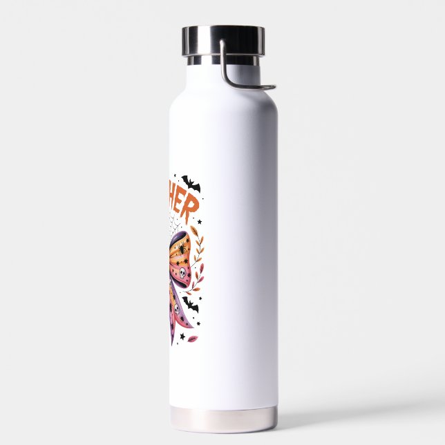 Teacher Spooky Halloween Water Bottle (Left)