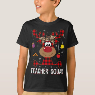 Teacher Squad Christmas Funny Reindeer Teacher Xma T-Shirt
