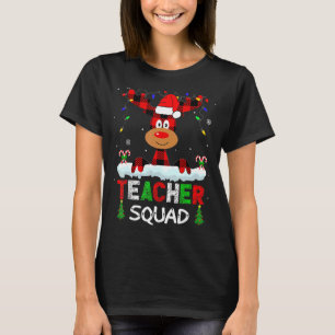 Teacher Squad Reindeer Teach school santa Christma T-Shirt