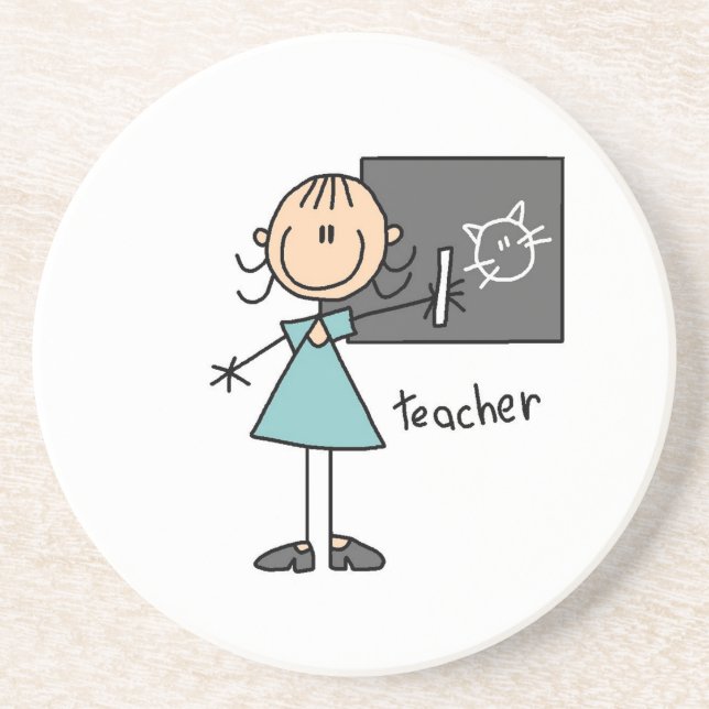 Teacher Stick Figure Coaster (Front)