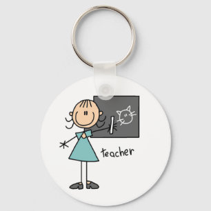 Teacher Stick Figure Keychain