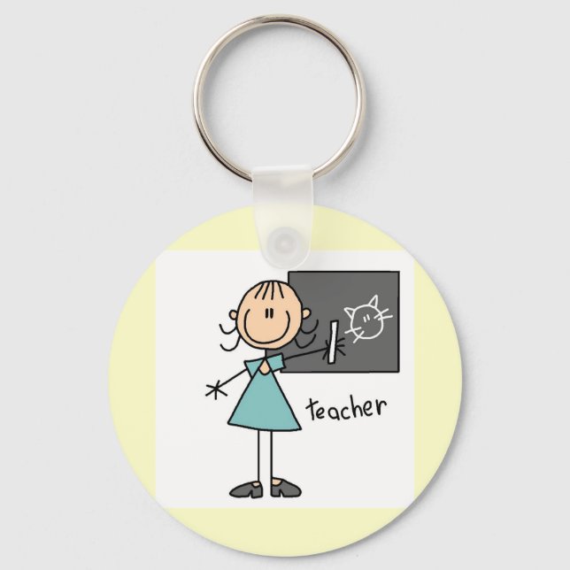 Teacher Stick Figure Keychain (Front)