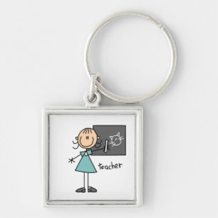 Teacher Stick Figure Keychain