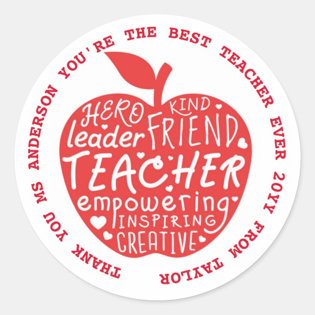 Teacher Stickers - BEST Quotes Funny (Front)