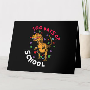 Teacher Student 100th Day Dinosaur 100 Days Of Sch Card