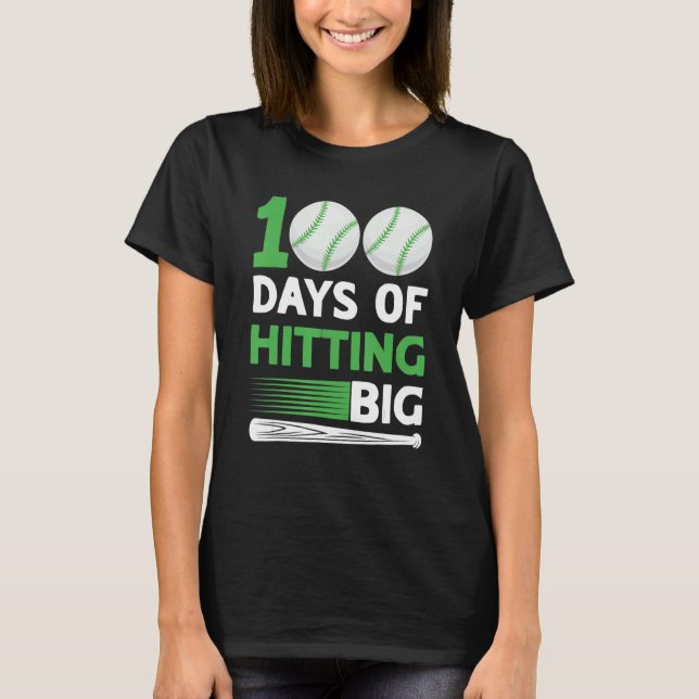 Teacher student 100th day of school baseball 100 d T-Shirt (Front)