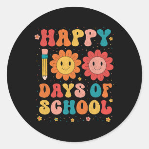 Teacher Student 100th Day Of School Happy 100 Days Classic Round Sticker