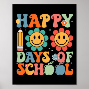 Teacher Student 100th Day Of School Happy 100 Days Poster