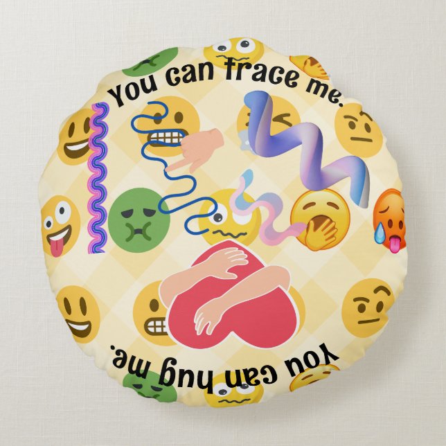 Teacher Student Calm Down Corner trace breathe hit Round Pillow (Back)