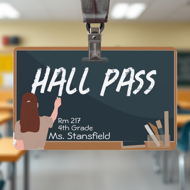 Teacher Student Chalkboard Classroom Hall Pass Badge (Teacher Student Chalkboard Classroom Hall Pass Badge
)